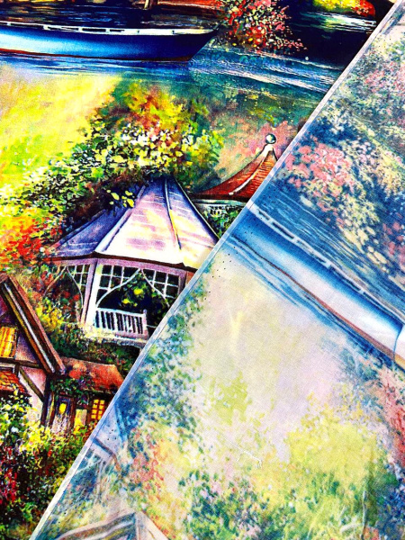 Штапель ЛЕТНИЙ ДОМИК синий