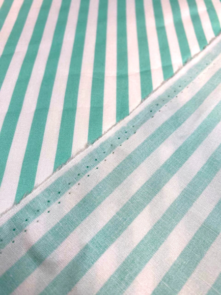 НОВИНКА! Ткань сорочечная ПОЛОСКА мята