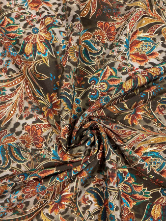 Шелк натуральный КРАСКИ ОСЕНИ кофейный