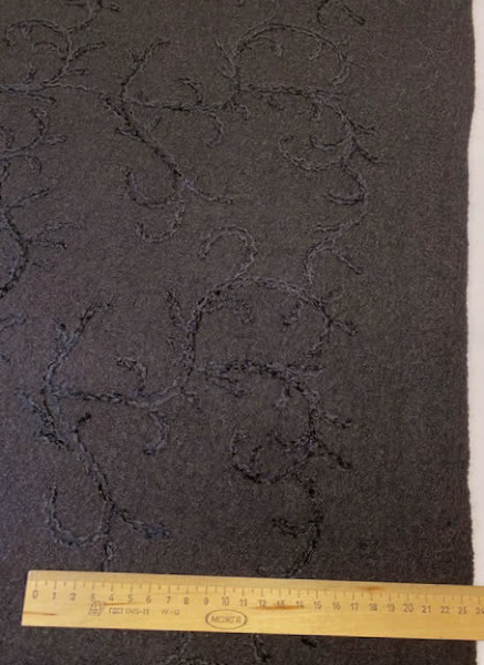 Лоден "Черный" с вышивкой ткани