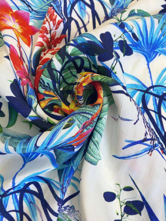 Вискоза ТРОПИКИ синие