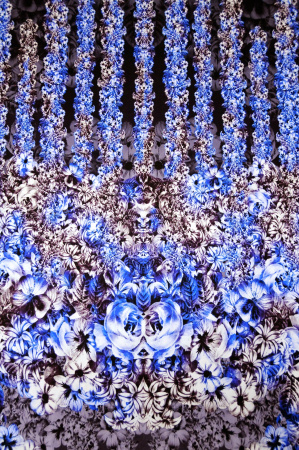 Шелк натуральный ЦВЕТОЧНАЯ ЛОЗА синий