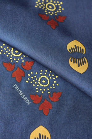 Шелк натуральный ГОРОЖАНКА синий