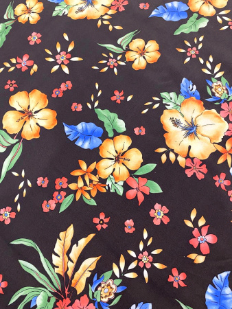 Плащевка ЦВЕТЫ на шоколадном фоне