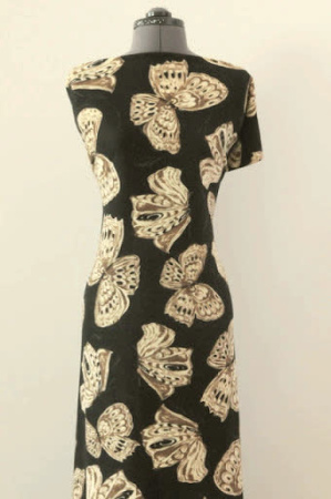 Трикотаж БАБОЧКИ темно-коричневый полотно