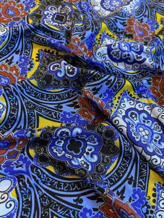Трикотаж ВОСТОЧНЫЙ ОРНАМЕНТ синий ткань