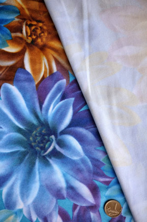 Трикотаж масло холодное АСТРЫ голубой 2