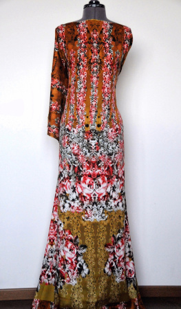 Шелк натуральный ЦВЕТОЧНАЯ ЛОЗА горчица