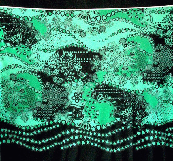 Сетка-компаньон СЕРДЕЧКИ зелено-изумрудный трикотаж