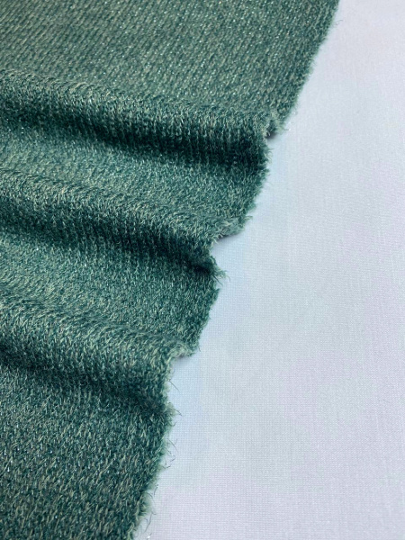 Трикотаж меланж с люрексом ЗЕЛЕНЫЙ трикотажная ткань