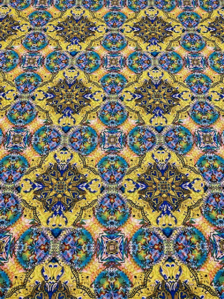 Трикотаж (милано) ВИНТАЖНЫЙ СТИЛЬ желтый полотно