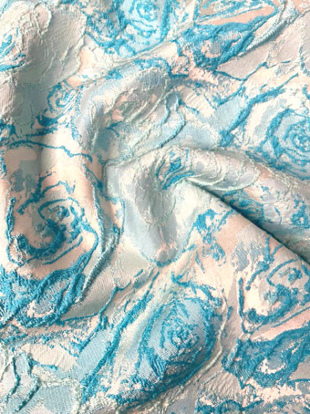 Жаккард "Объемные розы" бирюза Жаккард "Объемные розы" бирюза ткань