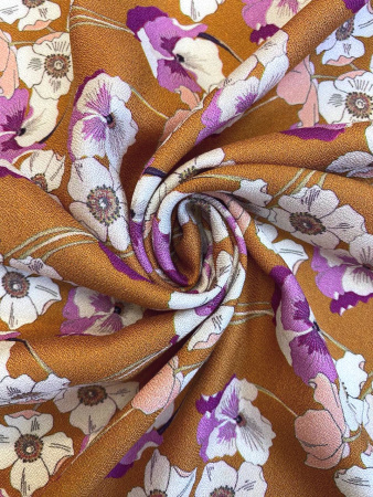 Креп ЦВЕТЫ на фоне горчицы