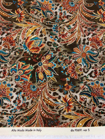 Шелк натуральный КРАСКИ ОСЕНИ кофейный