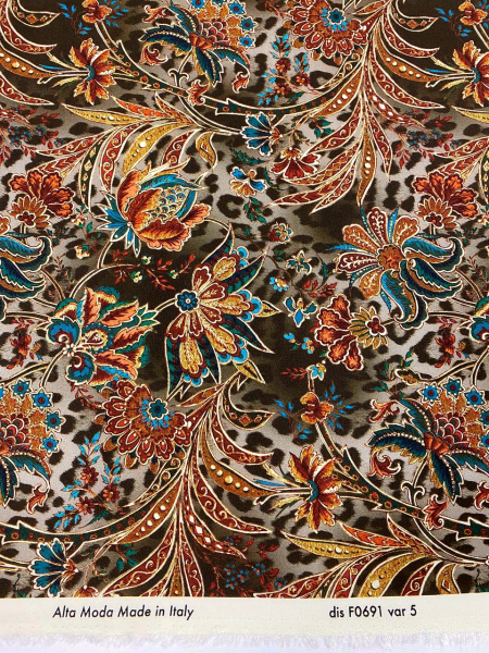 Шелк натуральный КРАСКИ ОСЕНИ кофейный