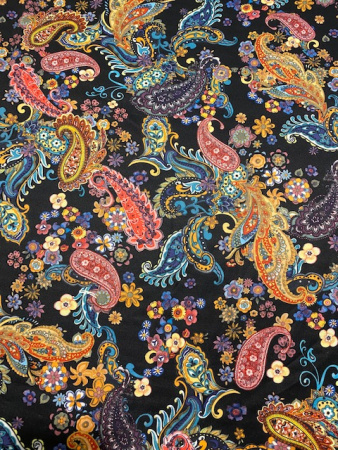 Трикотаж водолаз ЯРКИЙ ПЕЙСЛИ черный трикотажная ткань