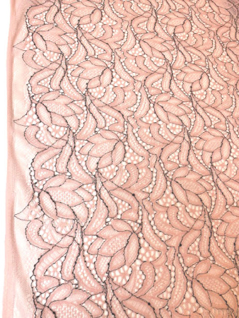 Кружевное полотно "Контурный узор" припыленная роза ткань