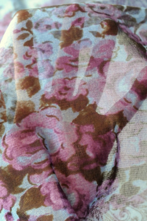 Сетка трикотажная Индийский пляж на серо - голубом фон 6