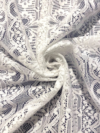 Кружевное полотно ВИНТАЖНОЕ белое ткань