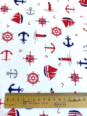 Сорочечная ткань ЯКОРЯ белая