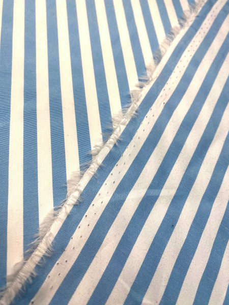 Сорочечная ткань ПОЛОСКА голубая