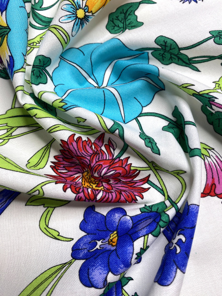 Хлопок МАГИЯ ЛЕТА фон молочный