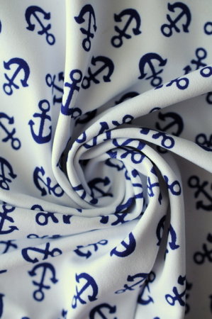 Бифлекс для купальников Синие якоря белый 3