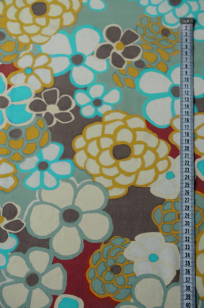 Креп плательно - костюмный Мишель горчично - бирюзовый 2