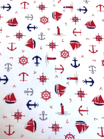 Сорочечная ткань ЯКОРЯ белая