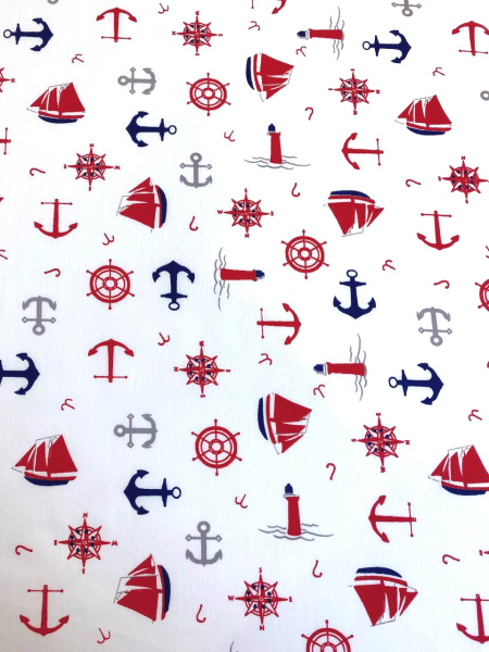 Сорочечная ткань ЯКОРЯ белая