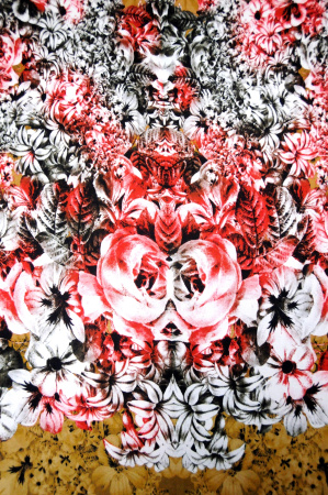 Шелк натуральный ЦВЕТОЧНАЯ ЛОЗА горчица