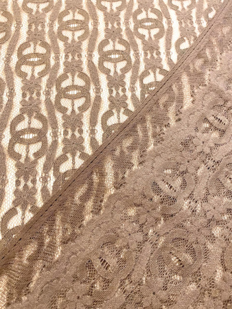 Кружевное полотно ЛОГО шоколад ткань