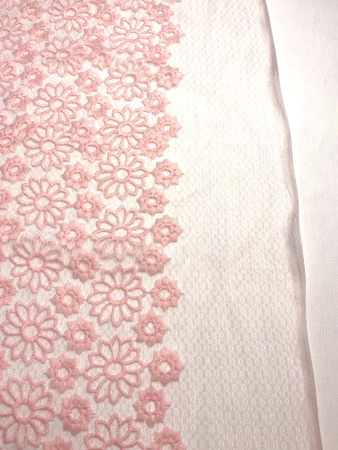 Кружевное полотно ЦВЕТОЧНОЕ АССОРТИ персик ткань