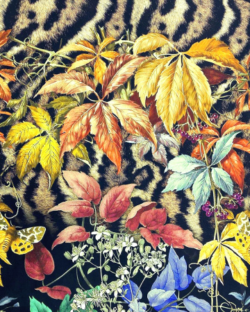 Шелк натуральный ОСЕННИЙ САФАРИ темный