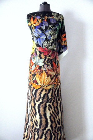 Шелк натуральный ОСЕННИЙ САФАРИ темный