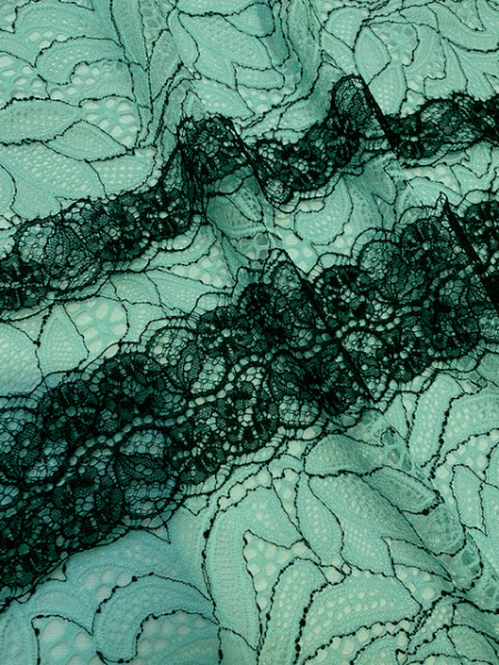 Кружевное полотно "Контурный узор" мятный Кружевное полотно "Контурный узор" мятный ткань