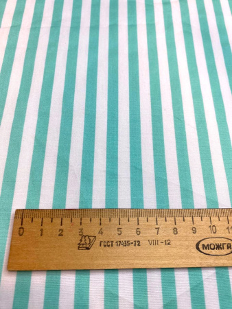 НОВИНКА! Ткань сорочечная ПОЛОСКА мята