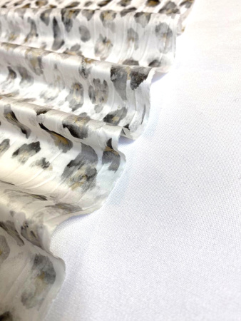 Курточная ткань ЛЕОПАРДОВЫЕ ПЯТНЫШКИ серо-песочные