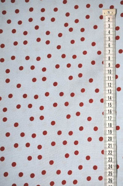 Вискоза ГОРОШКИ ВИШНЕВЫЕ НА ГОЛУБОМ