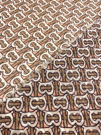 Креп - шифон МОНОГРАММА бежевый