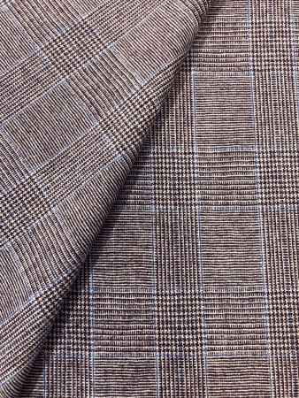 Шерсть костюмная КЛЕТКА коричневая ткани
