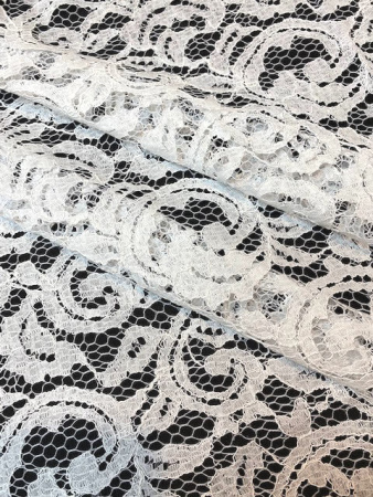 Кружевное полотно "Зимний узор" белый ткань