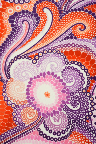 Бифлекс для купальников Пейсли сиреневый и терракотовый 3