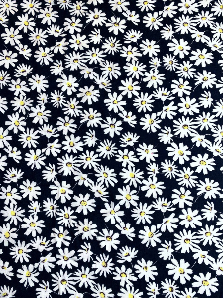 Штапель РОМАШКИ на черном