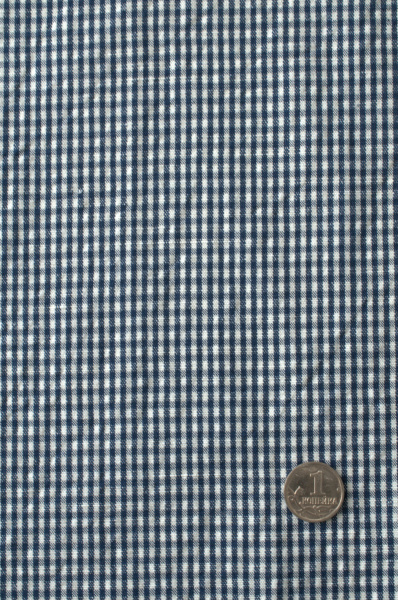 Лен КЛЕТКА сине-молочная