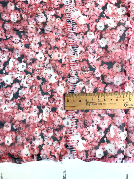 Шифон МЕЛКИЕ ЦВЕТОЧКИ красные