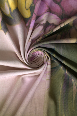 Бифлекс для купальников Цветы на фоне хаки 3