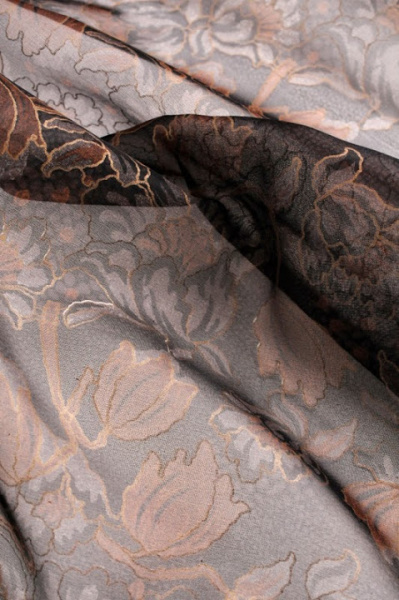 Органза МАГИЯ ОСЕНИ шоколадно-черный 3 Органза МАГИЯ ОСЕНИ шоколадно-черный 3