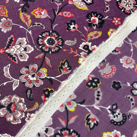 Шерсть плательная ЦВЕТОЧНЫЙ КОМПЛИМЕНТ бургундское вино ткани