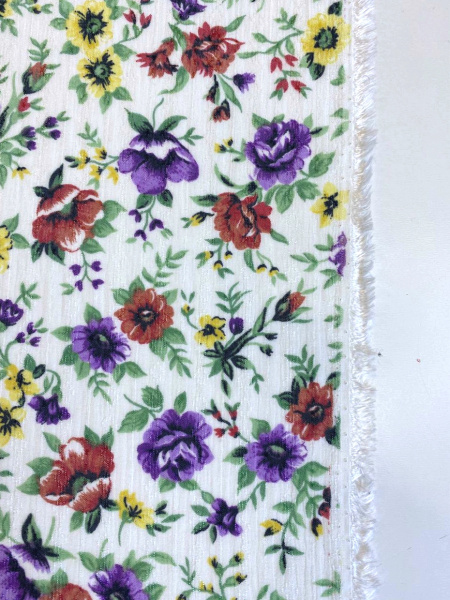 Вискоза АЛЬПИЙСКИЕ ЦВЕТОЧКИ фиолетовые